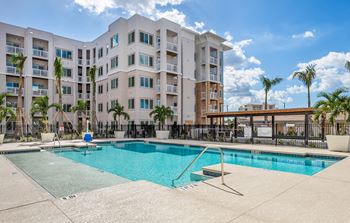 Poolside cabana and lounge area